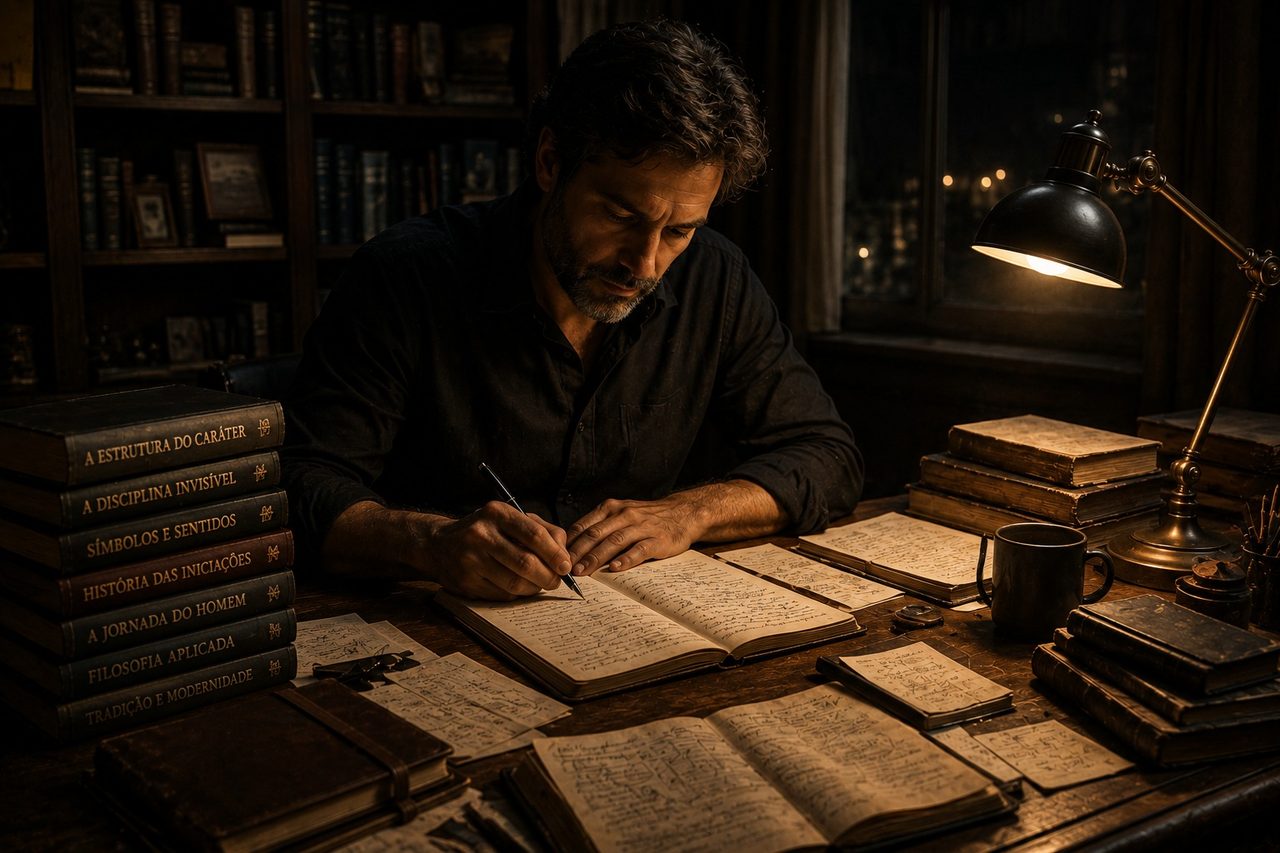 O autor em pesquisa e escrita